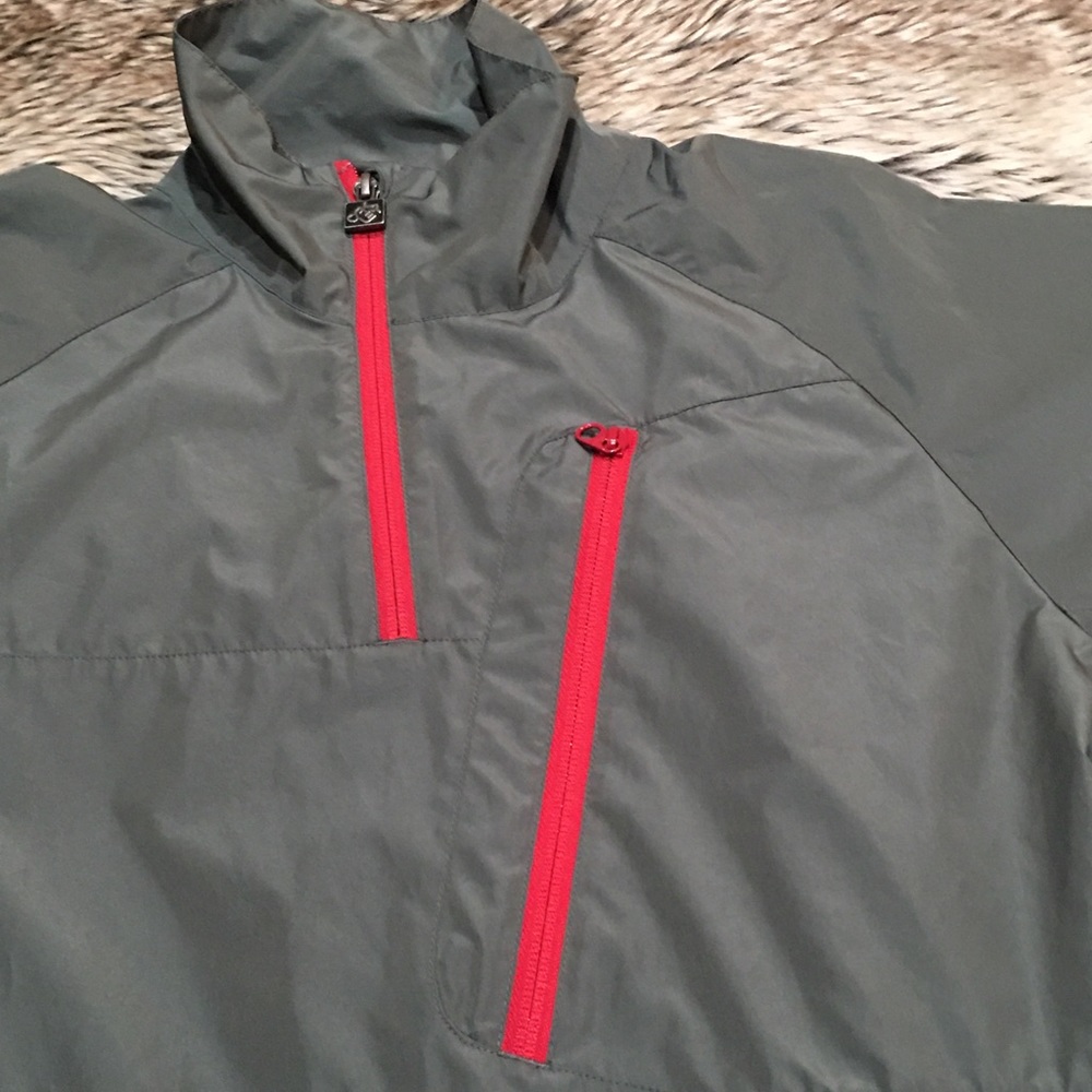 Oakley Packable Quarter Zip Pullover Technical Jacket Gray/Red *Size S*